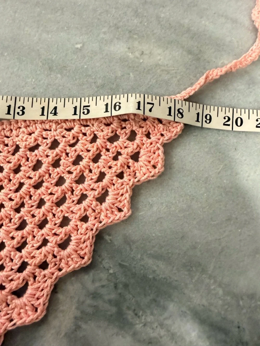 Handmade Crochet Kerchief Head Scarf Cotton Boho Triangle Wrap Fest Cottagecore